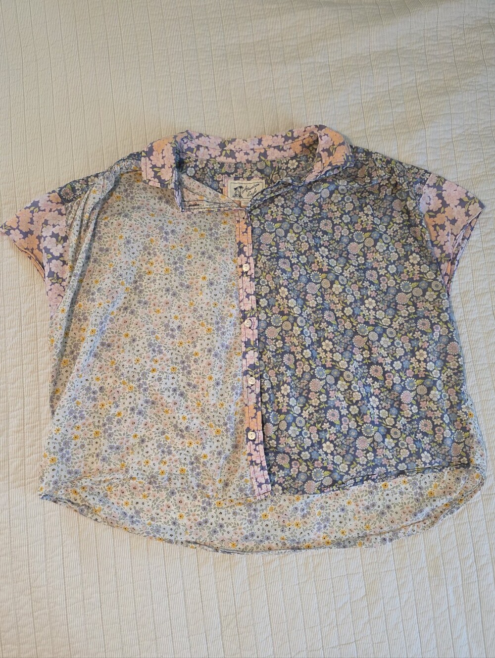 American Eagle Outfitters Mixed Pattern Floral Oversized Resort Shirt - Size M